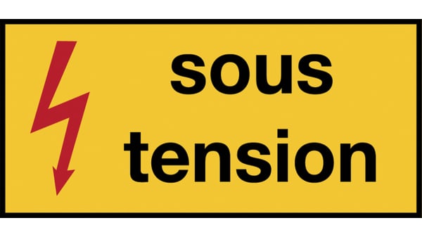 Panneau De Danger Avec Pictogramme Danger Electrique Sous Tension Auto Adhesif Rs Components