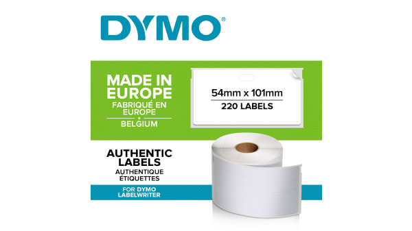 Dymo Black on White Label Printer Tape & Label, 101 x 54mm Label Size