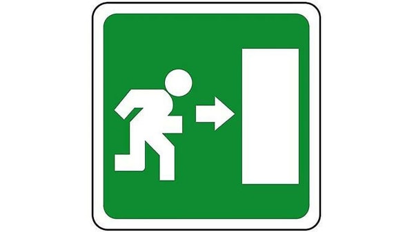 15153x Segnale Non Illuminato Per Uscita Di Sicurezza Verde Bianco Italiano Uscita Di Emergenza A Destra Rs Components