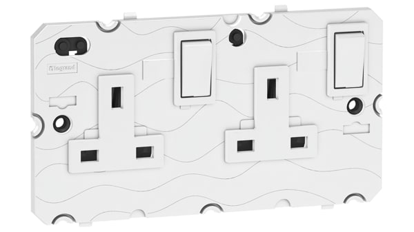 5 721 49 Presa Elettrica Legrand 5 721 49 13a 2 Moduli Ip20 Presa Tipo G Inglese In Plastica Bianco In Interni Rs Components