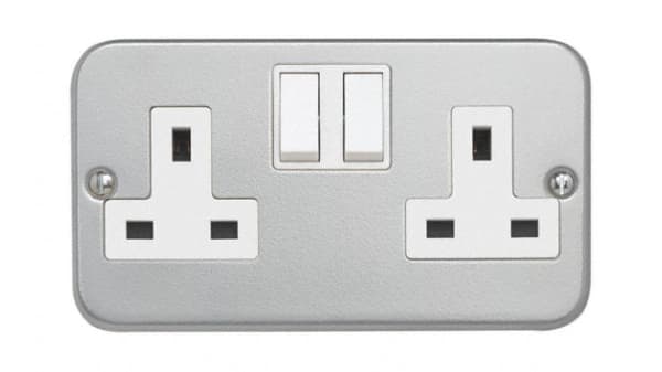 Cla3356 Contactum Grey 2 Gang Plug Socket 2 Poles 13a Type G British Rs Components