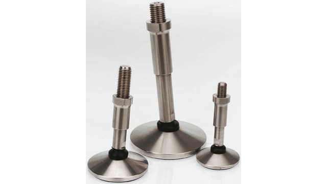 Nu-Tech Engineering M20 100 mm Dia. Adjustable Foot, Stainless Steel, 2500 kg Static Load Capacity 10 ° Tilt Angle | A089/006