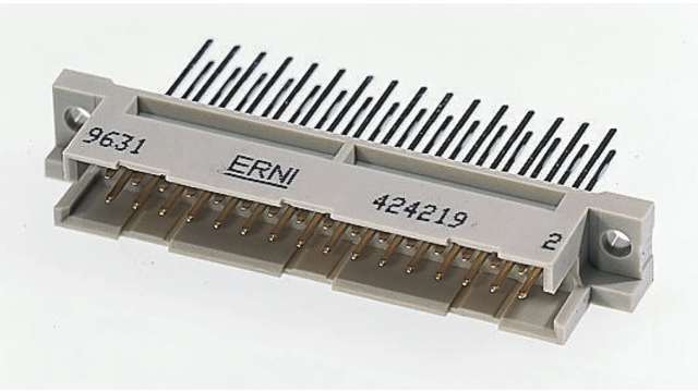ERNI DIN 41612 20 Way 2.54 mm Pitch, Type Through Hole, Type B/3, Type Solder Class Class C2, 2 Row Female, Straight DIN | 254370 / 254370-E