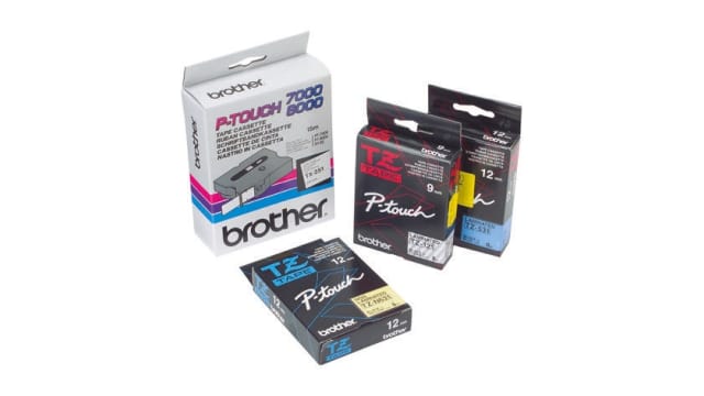 Brother Black on White Label Printer Tape, 8 m Length, 3.5 mm Width | TZEN201