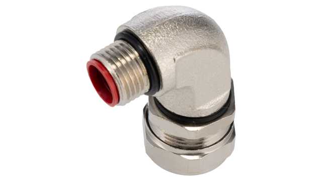Adaptaflex Conduit Nickel Plated, Conduit Fitting, 16 mm Nominal Size, M16, Steel, Silver IP67  rating | SPL16/M16/90 X 5