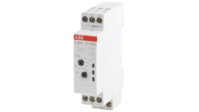 ABB 1SVR Series DIN Rail Mount Timer Relay, 24 → 240 V ac, 24 → 48V dc, 2-Contact, 0.05 s → 100h, | 1SVR500100R0100 - CT-ERD.22,1SVR5001