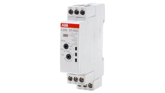 ABB 1SVR Series DIN Rail Mount Timer Relay, 24 → 240 V ac, 24 → 48V dc, 2-Contact, 0.05 s → 100h, | 1SVR500110R0100 - CT-AHD.22