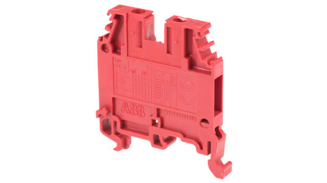 Entrelec 1SNA105032R1500 SNA Series DIN Rail Terminal Block Red, 4 mm², 1-Level, Screw | 1SNA105032R1500