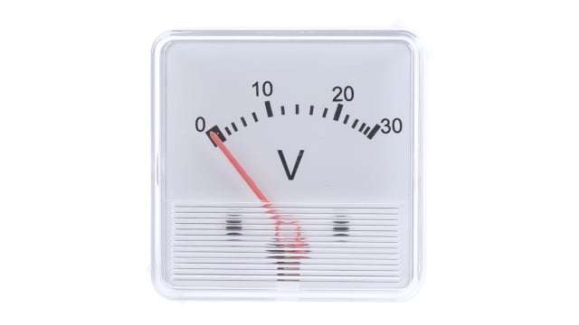 HOBUT F3P Series Analogue Voltmeter DC, 48 mm, 48 mm | F3PAM1801-30V