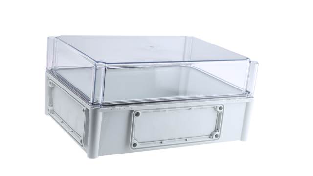 Fibox EK Series Grey Transparent Lid Polycarbonate Enclosure, IP67, IP66, IK08 Flanged 180 mm, 380 mm, 280 mm | EKPE 180 T ENCLOSURE
