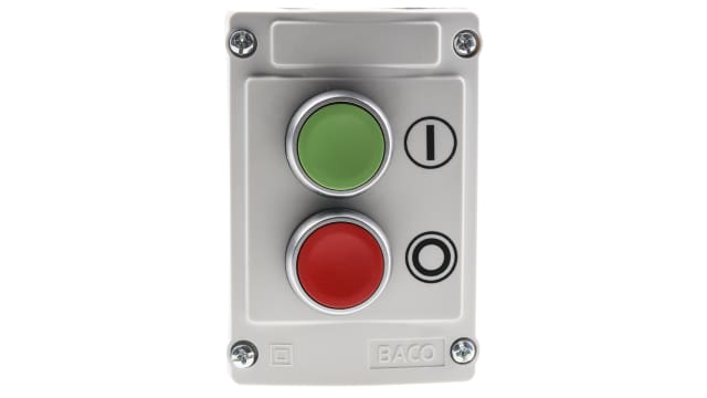 BACO Spring Return Control Station Switch - SPDT, Plastic, Red, Green, IP66 | LBX20120