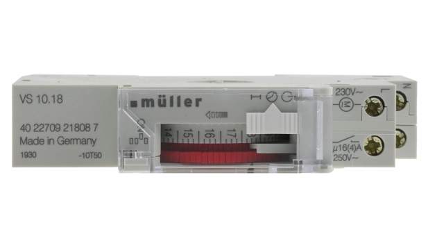 Muller Analogue VS DIN Rail Time Switch, 1-Channel 230 V | VS 10.18