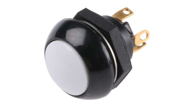 Otto P9 Series Push Button Switch, Momentary, Panel, 0.505 in Cutout, DPDT, White LED, IP68, 28 V dc 115 V ac | P9-113129