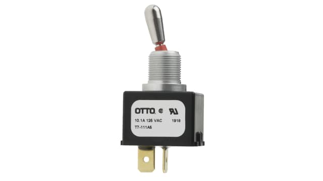 Otto Toggle Switch, Panel Mount, On-Off, SPST, Tab Terminal | T7-111A5