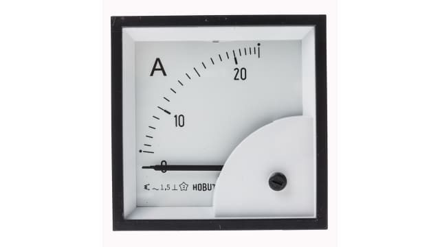 HOBUT D72SD Analogue Panel Ammeter 25 A AC, 72 mm x 72 mm, Class 1.5 Moving Iron | D72MIS25A/1-001