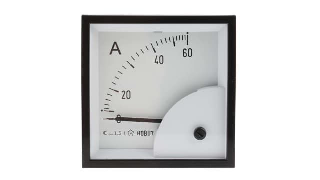 HOBUT D72SD Analogue Panel Ammeter 100 A AC/DC, 72 mm x 72 mm, Class 1.5 Moving Iron | D72MIS60A/1-001