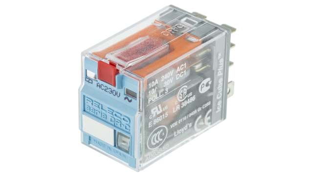 Releco Plug In Power Relay, 230V ac Coil, 10A Switching Current, DPDT | C7-A20X / AC 230 V
