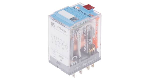 Releco Plug In Power Relay, 115V ac Coil, 5A Switching Current, 4PDT | C9-A41X / AC 115 V