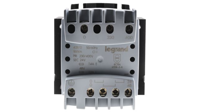 Legrand 100VA DIN Rail Transformer, 230 → 400V Primary, 24 → 48V Secondary | 0 428 72
