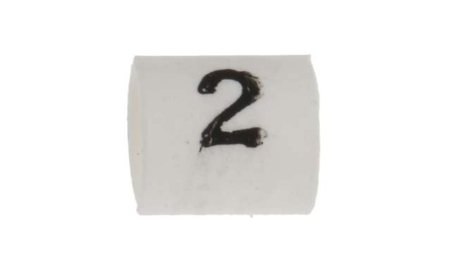 TE Connectivity TRSA Cable Marker, White, Pre-printed "2", 3 mm Cable, 1 mm Cable, TRSA-1019/C/1/2 | TRSA-1019/C/1/2