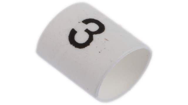 TE Connectivity TRSA Cable Marker, White, Pre-printed "3", 3 mm Cable, 1 mm Cable, TRSA-1019/C/1/3 | TRSA-1019/C/1/3