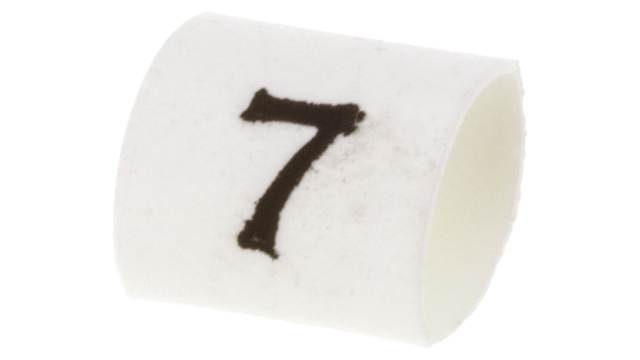 TE Connectivity TRSA Cable Marker, White, Pre-printed "7", 3 mm Cable, 1 mm Cable, TRSA-1019/C/1/7 | TRSA-1019/C/1/7