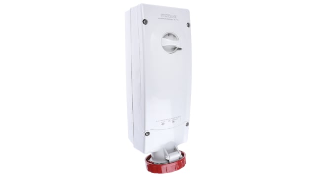 Scame Straight Switchable IP67 Industrial Interlock Socket 3+N+E, Earthing Position 6h, 63A, 415 V | 561.6387