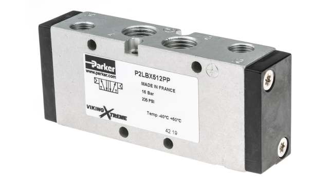 Parker 5/2 Pneumatic Solenoid Valve - Pilot/Pilot G 1/4 Viking Xtreme Series | P2LBX512PP