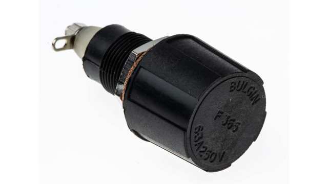 Bulgin 6.3A Panel Mount Fuse Holder for 5 x 20mm Fuse, 1P, 250V ac | FX0365