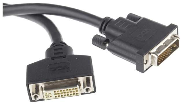 Van Damme, Male DVI-D Dual Link to Female DVI Cable, 5 m Black sheath | 104-910-005