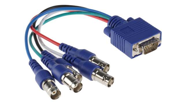 Van Damme Male VGA to Female BNC Cable, 150 mm Blue | 104-500-015
