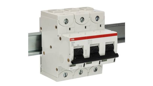ABB High Performance S800S Miniature Circuit Breaker, 3-Pole, 63 A, Type C, 690 V AC, 250 V DC, 50 kA Breaking Capacity | 2CCS863001R0634  S803S-C63