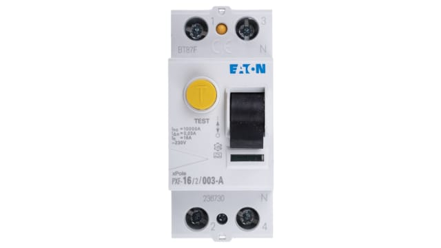 Eaton PXF-A RCCB, 16A, 1+N Pole, 30mA, Type A, 230V ac | 236730 PXF-16/2/003-A