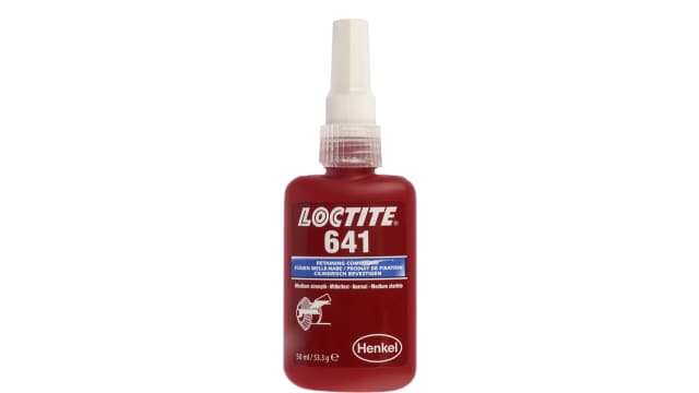 Loctite Yellow 641 Medium Strength, Retaining Compound Liquid Bottle 50 ml, 150 °C, -55 °C | 135522