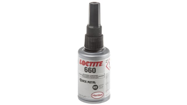 Loctite Grey Loctite Quick-Metal 660 High Strength, Retaining Compound Gel Bottle 50 ml, 150 °C, -55 °C | 229232