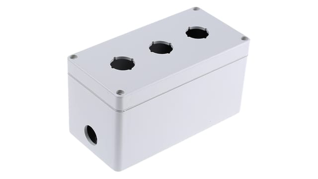 Bopla Light Grey Plastic Euromas Push Button Enclosure - 3 Hole 22 mm Diameter | 03231000.B27