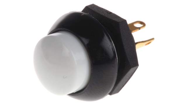 Otto P9 Series Push Button Switch, Momentary, Panel, 0.505 in Cutout, SPDT, White LED, IP68, 28 V dc 115 V ac | P9213129W