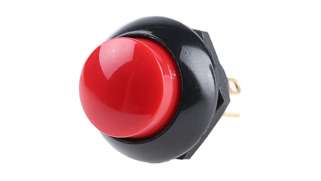 Otto P9 Series Push Button Switch, Momentary, Panel, 0.505 in Cutout, SPDT, Red LED, IP68, 28 V dc 115 V ac | P9213121W