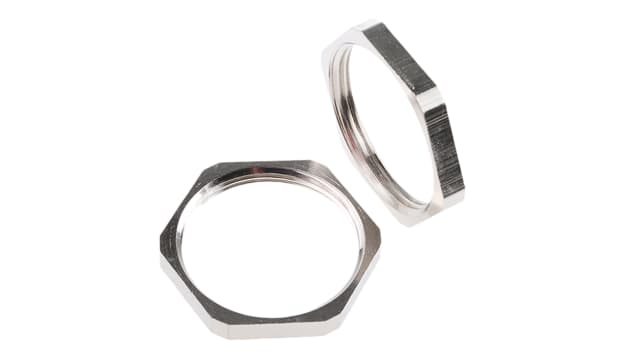 SIB Nickel Nickel Plated Brass Cable Gland Locknut, M32 Thread | D4332107