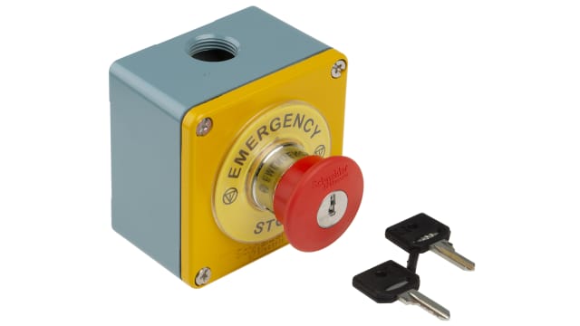 Schneider Electric Yellow Zinc Alloy Harmony XAP Push Button Control Station - 1 Hole 22 mm Diameter | XAPJ1201SPEC0971