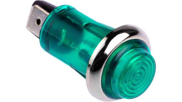 CAMDENBOSS Green Neon Panel Mount Indicator, 240V, 13mm Mounting Hole Size | IND504203-240-T/GRN
