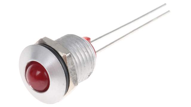 Bulgin Red Indicator, 2V dc, 8mm Mounting Hole Size, Lead Wires Termination | DX1093/RD