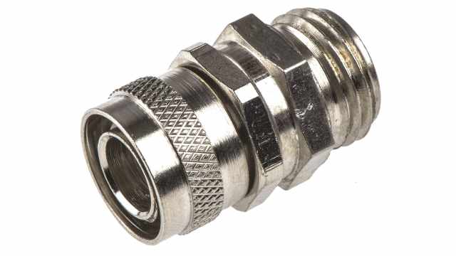 Adaptaflex Conduit Nickel, Conduit Fitting, 12 mm Nominal Size, M16, Brass, Silver IP54  rating | 7TCA296020R0059  SP12/M16/B