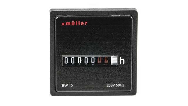 Muller BW40 Hour Meter, 5 Digit, 230 V ac | BW 40.28 230V