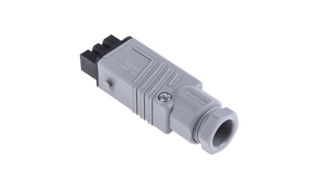 Hirschmann, ST IP54 Black, Grey Cable Mount 3P + E Heavy Duty Power Connector Socket, Rated At 16A, 250 V ac, 400 V ac | 932140106 STAK 3 N grey