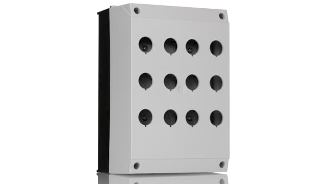 Eaton Grey Plastic RMQ Titan M22 Enclosed Push Button - 12 Hole 22 mm Diameter | 222688 M22-I12