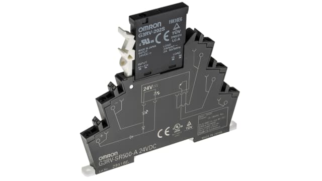 Omron G3RV-SR Series Solid State Interface Relay, 24 V dc Control, 2 A Load, DIN Rail Mount | G3RV-SR500-A DC24