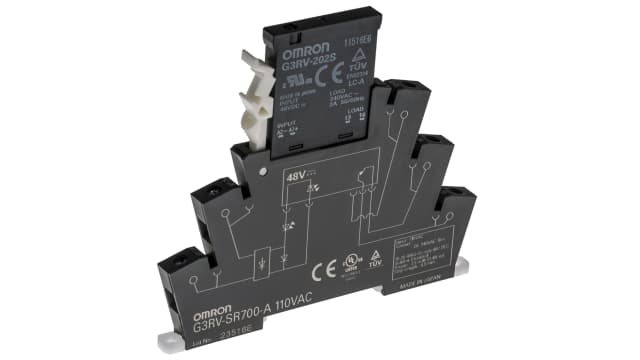 Omron G3RV-SR Series Solid State Interface Relay, 110 V ac Control, 2 A Load, DIN Rail Mount | G3RV-SR700-A AC110
