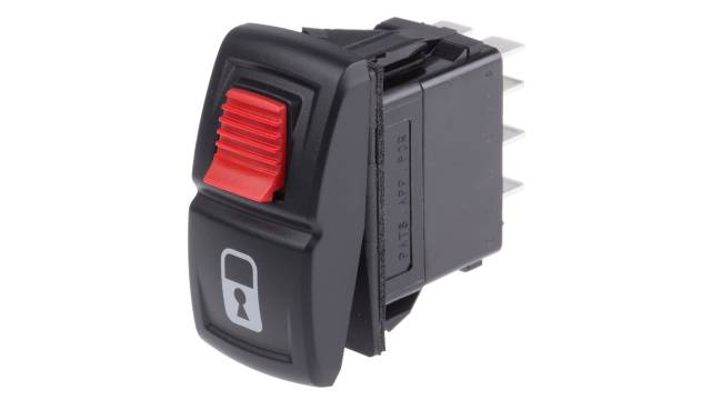 Carling Technologies Illuminated SPST, On-On On-None-On Rocker Switch Panel | V4B2HWVC-FDALAV-1