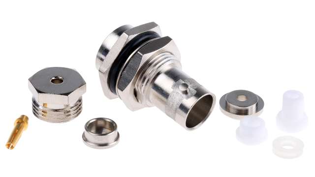 Telegartner BNC Series Panel Mount Female BNC, 50 Ω, Straight Body Clamp | J01001A1319